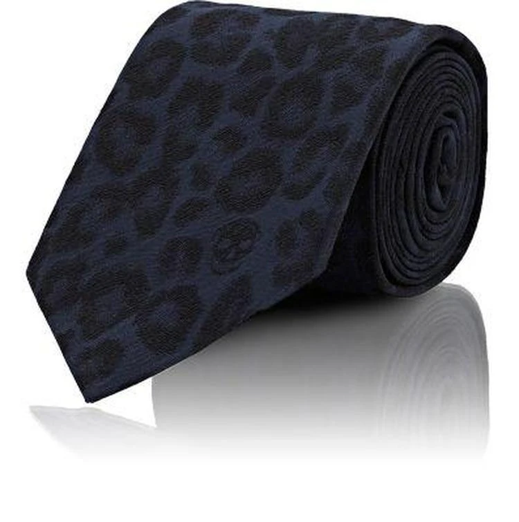 商品Alexander McQueen|Leopard Jacquard Cotton-Silk Necktie,价格¥737,第2张图片详细描述