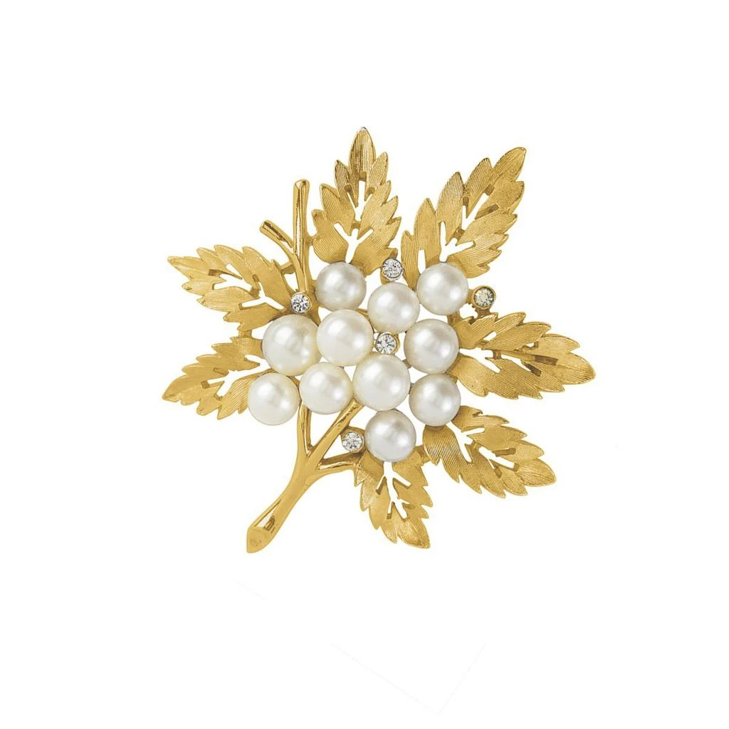 商品[二手中古商品] Susan Caplan Vintage|1960s vintage trifari faux pearl leaf brooch,价格¥2763,第1张图片