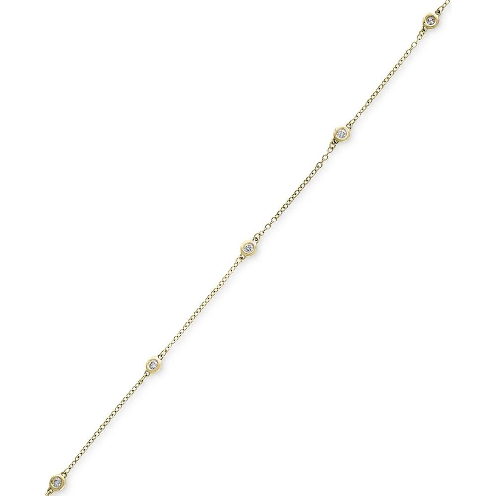 商品Effy|D'Oro by EFFY® Diamond Bezel Station Bracelet (1/6 ct. t.w.) in 14k Gold,价格¥3289,第1张图片