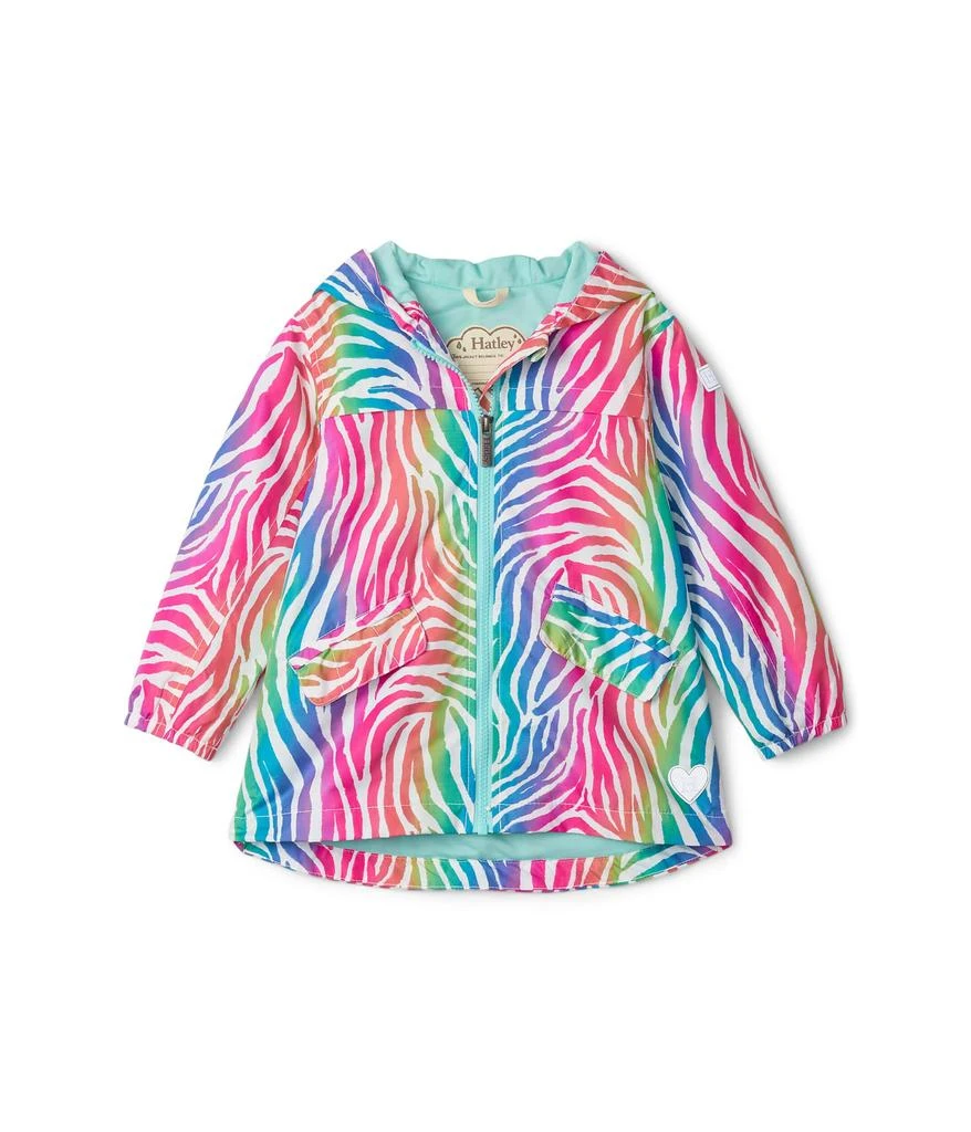 商品Hatley|Rainbow Zebra Microfiber Rain Jacket (Toddler/Little Kids/Big Kids),价格¥486,第1张图片