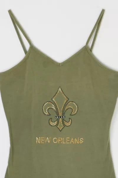 商品Urban Outfitters|Vintage Y2k New Orleans Rhinestoned Cami Top,价格¥440,第2张图片详细描述