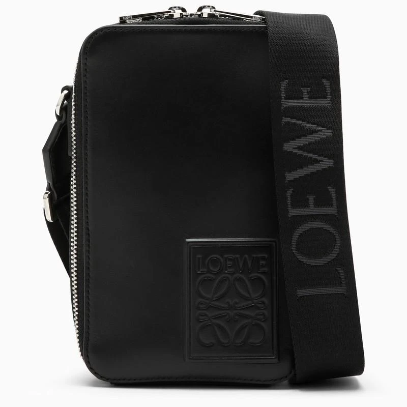 商品Loewe|Small black leather shoulder bag with logo,价格¥6731,第1张图片