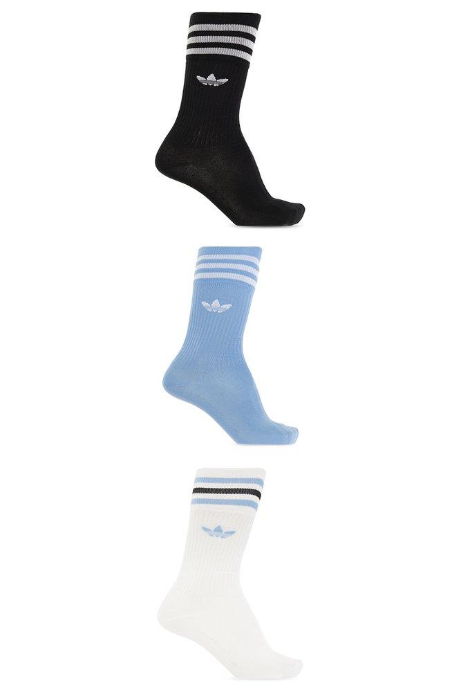 Adidas Originals Stripe-Detailed Pack Of Three Socks商品第1张图片规格展示