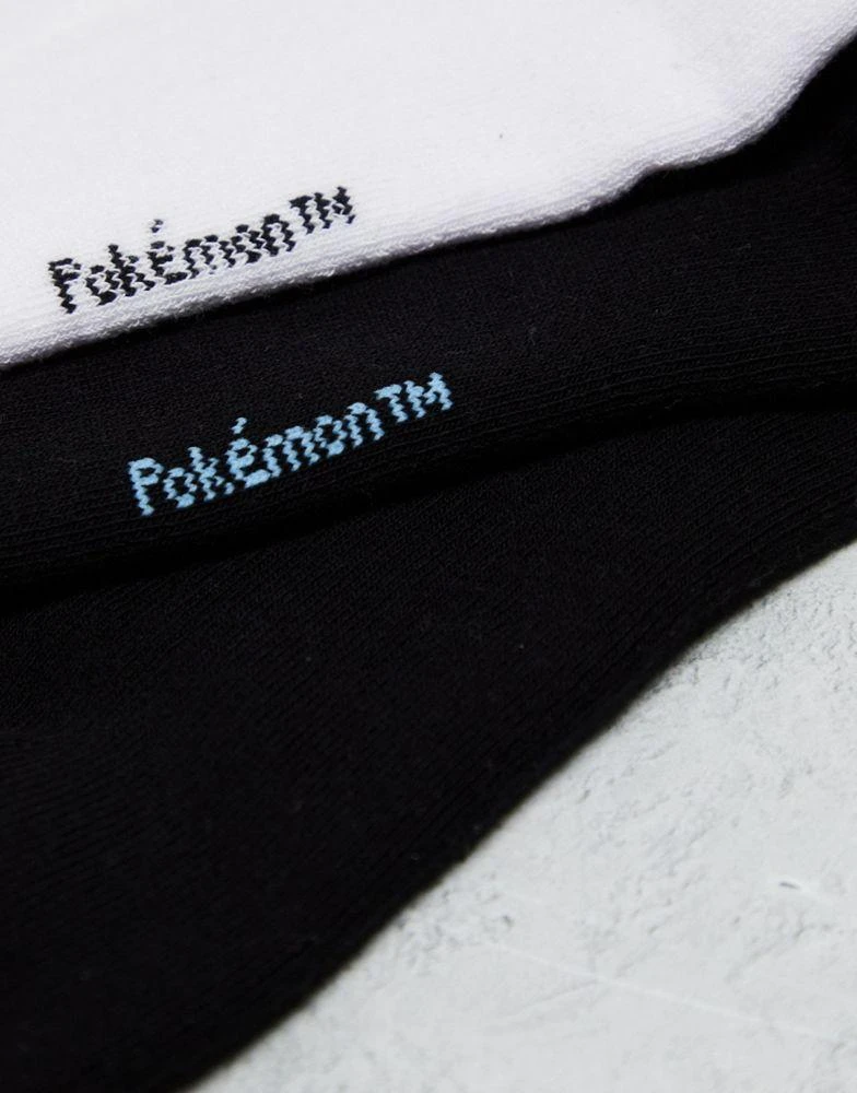 商品ASOS|ASOS DESIGN 2 pack Pokemon sports socks in black and white,价格¥98,第3张图片详细描述