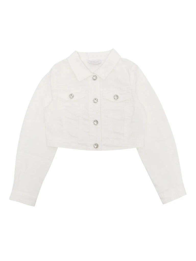 商品MONNALISA|Monnalisa Embellished-Button Cropped Denim Jacket,价格¥1770,第1张图片