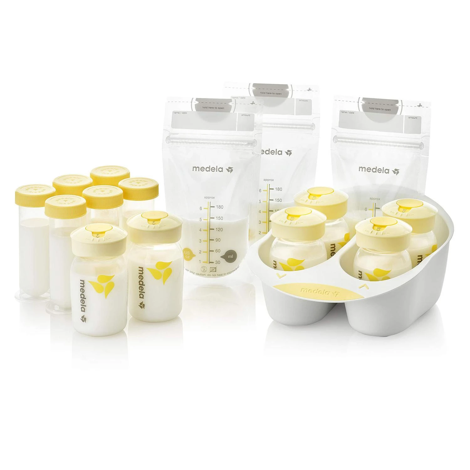 商品Medela|Medela Breast Milk Storage Solution Set, Breastfeeding Supplies & Containers, Breastmilk Organizer, Made Without BPA,价格¥236,第1张图片