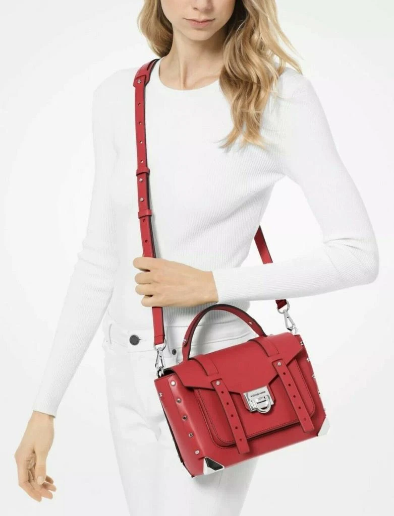 商品Michael Kors|Michael Kors Manhattan School To Handle  Leather Satchel Crossbody,价格¥1877,第4张图片详细描述