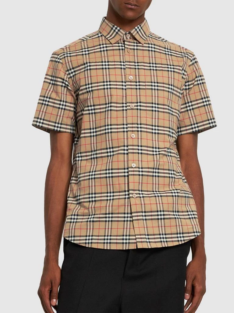 商品Burberry|Check Print Simpson Cotton S/s Shirt,价格¥4658,第2张图片详细描述