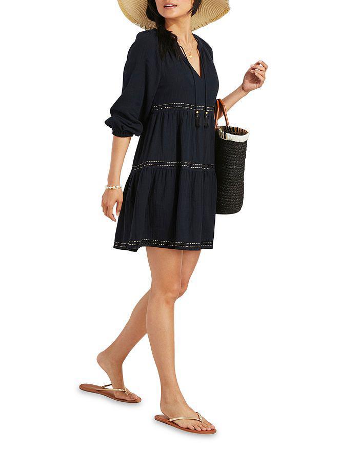 商品Vineyard Vines|Gauzy Tiered Mini Dress,价格¥1015,第6张图片详细描述