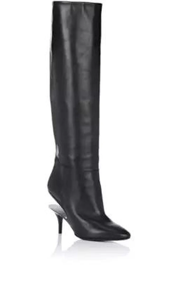 商品MAISON MARGIELA|Suspended-Heel Leather Knee Boots,价格¥4753,第2张图片详细描述