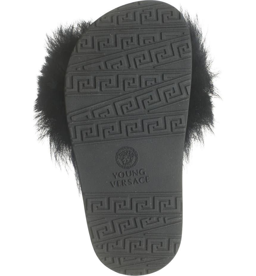 商品Versace|Faux Fur Slide Sandal,价格¥1840,第7张图片详细描述