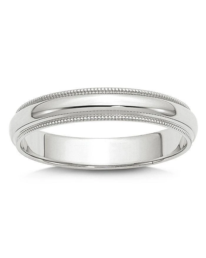 商品Bloomingdale's|Men's 4mm Half Round Milgrain Band 14K White Gold,价格¥3030,第1张图片详细描述