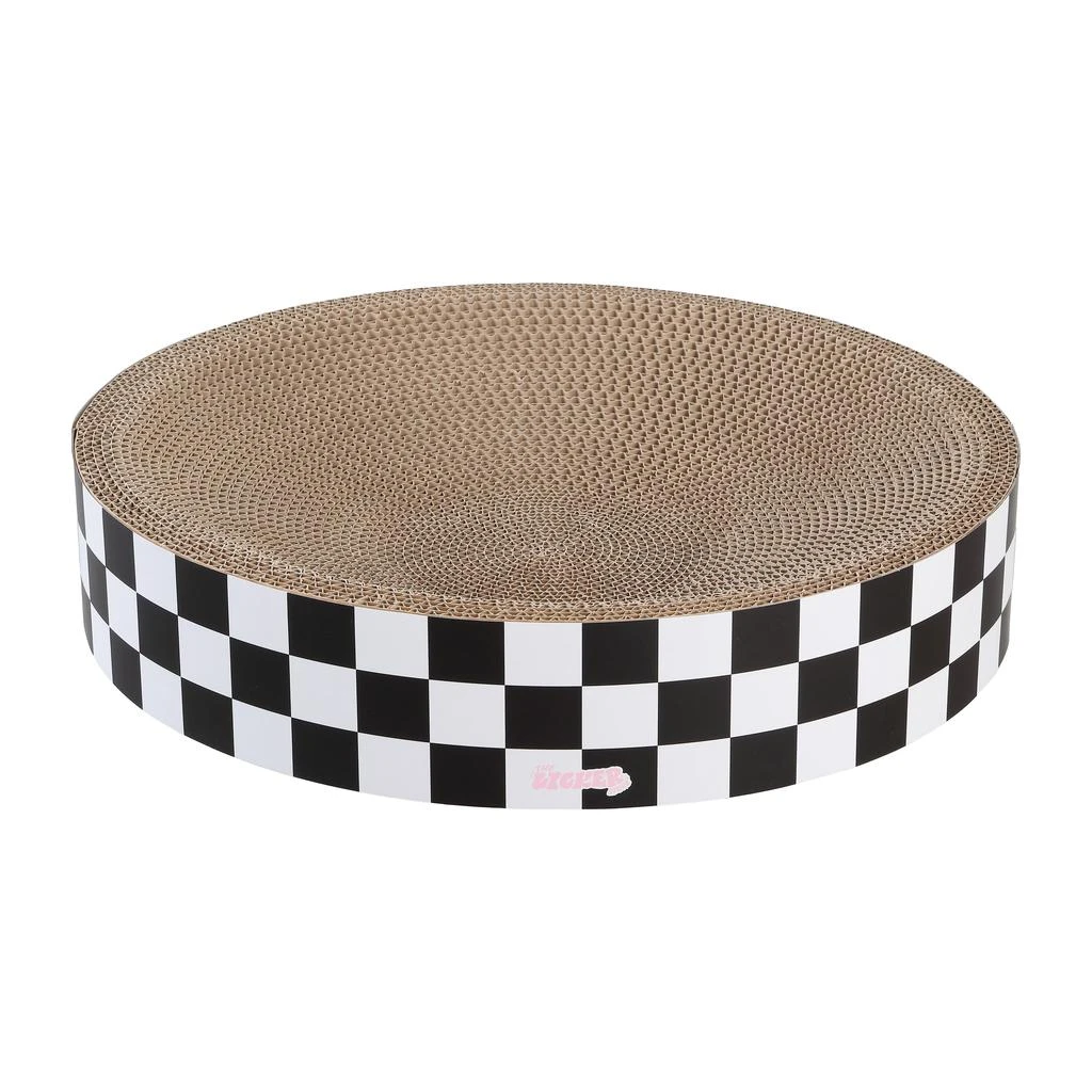 Nelson 20.13" Modern Cardboard Round Bowl Cat Scratcher with Catnip, Light Pink/Multi 商品