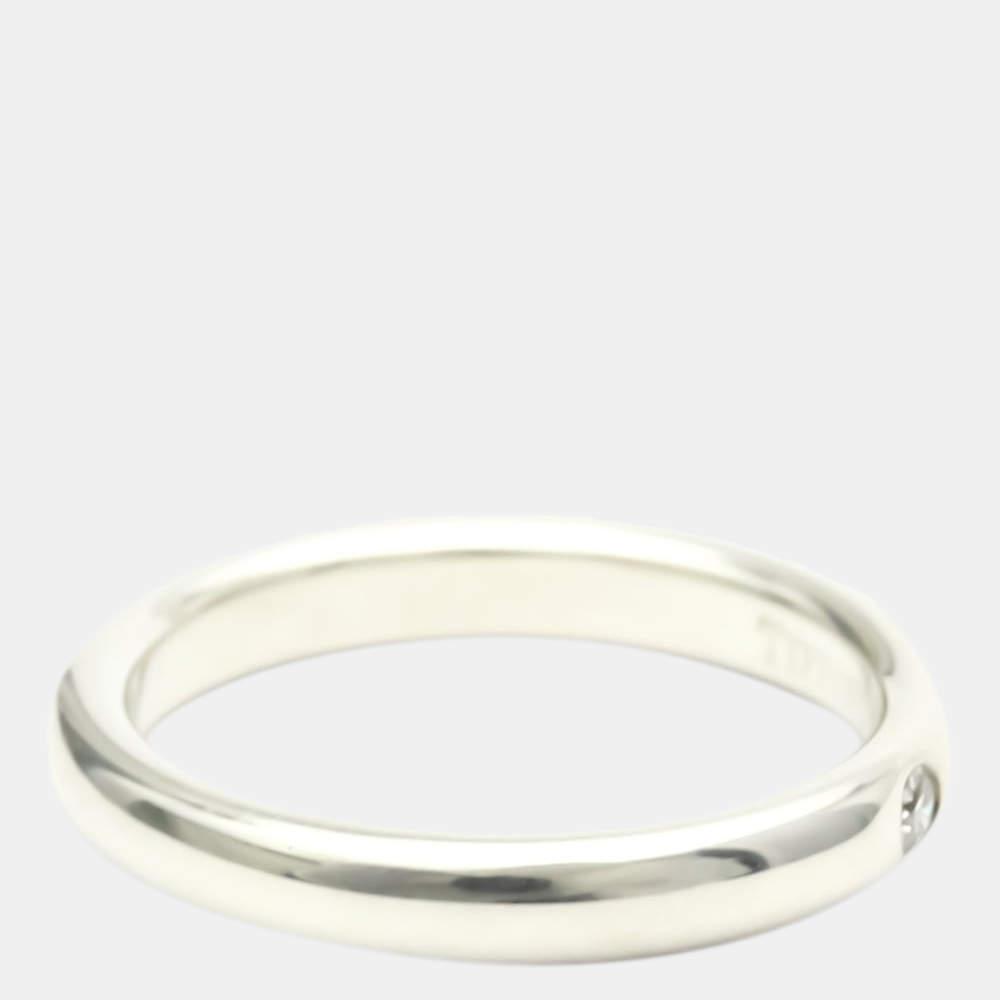Tiffany & Co. Elsa Peretti 18K Sterling Silver Diamond Ring EU 48商品第3张图片规格展示