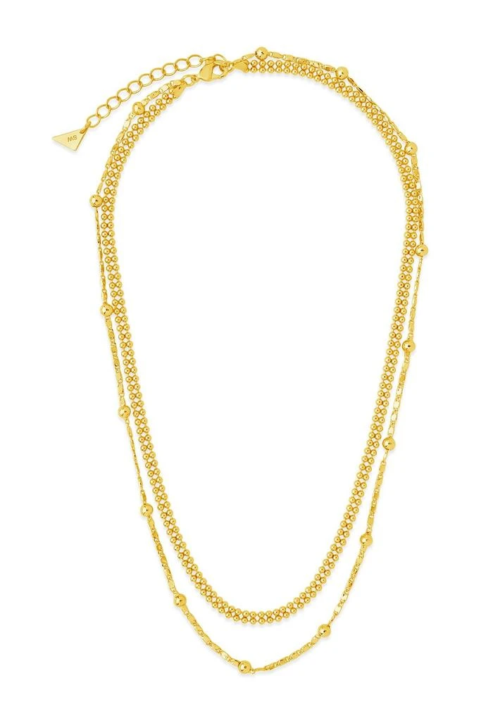 商品Sterling Forever|14K Gold Plated Layered Beaded Chain Necklace,价格¥93,第3张图片详细描述