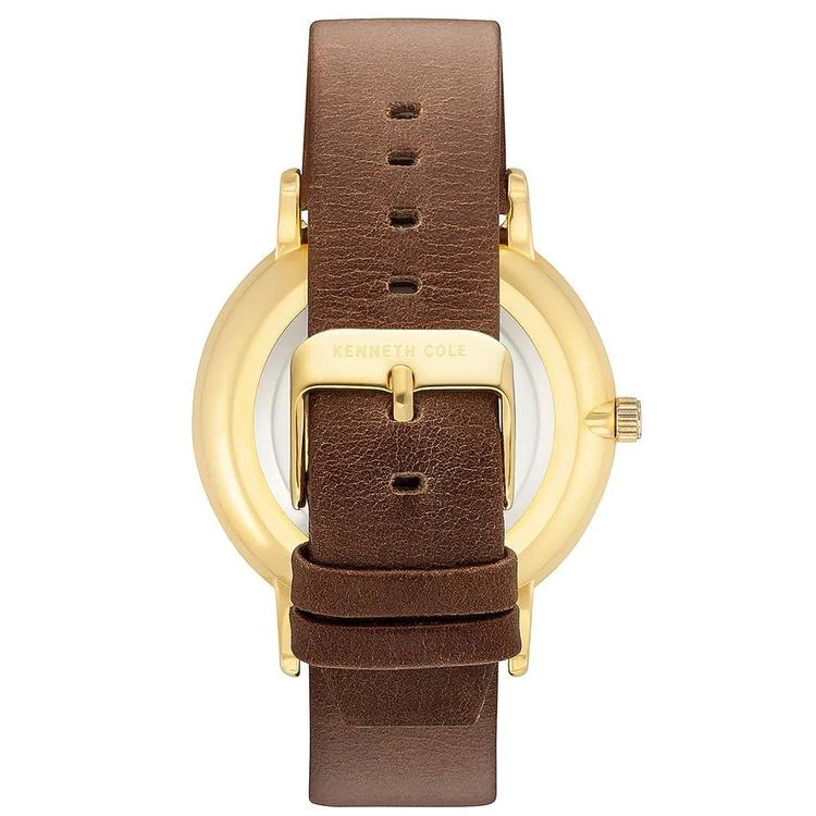 商品Kenneth Cole|Men's Diamond-Accent Brown Leather Strap Watch 42mm,价格¥393,第4张图片详细描述