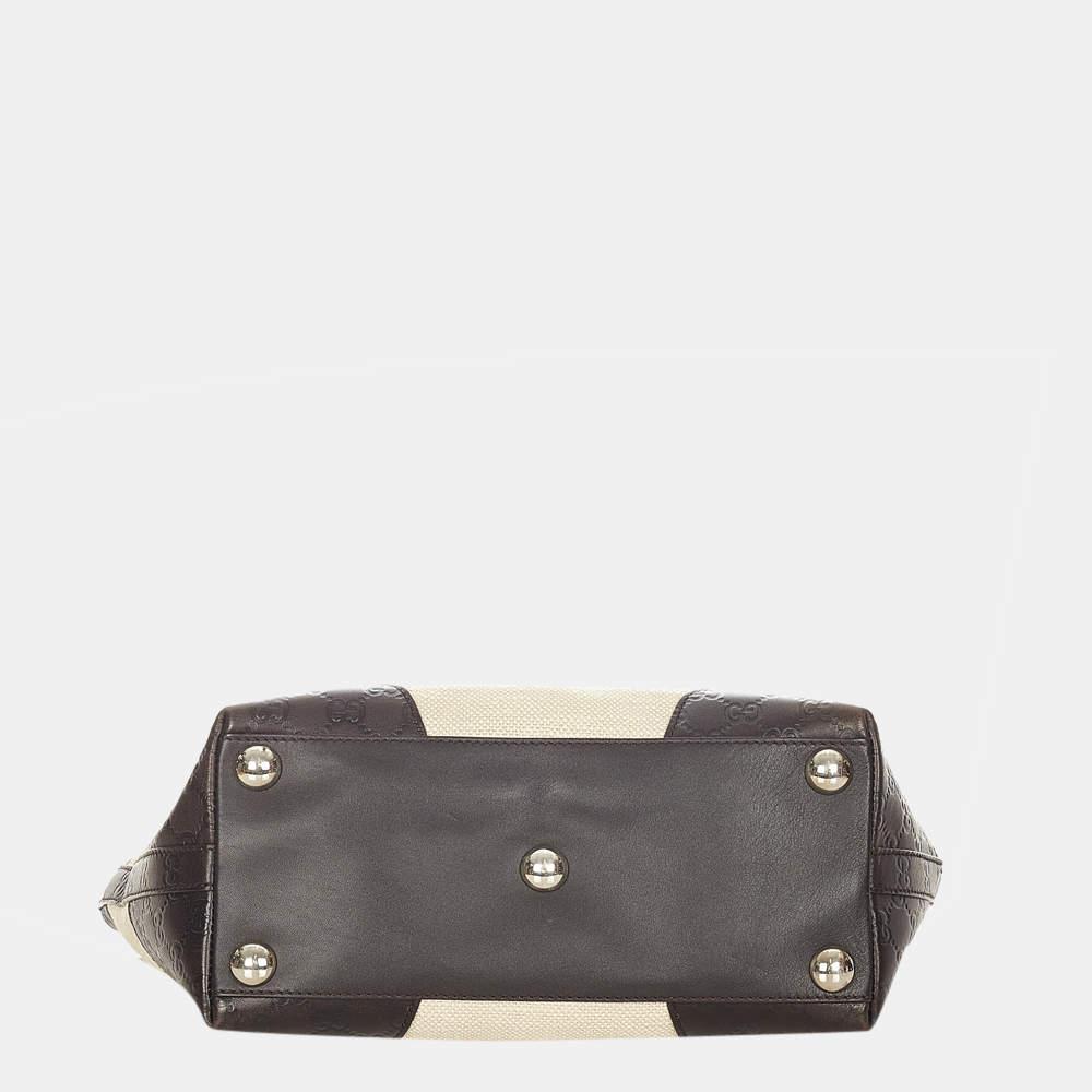 Gucci Beige/Black/Brown  Canvas Tote Bag商品第4张图片规格展示