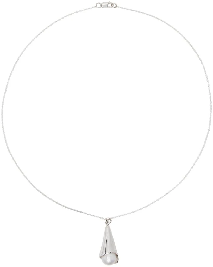 商品Sophie Buhai|Silver Pearl Drop Pendant Necklace,价格¥3896,第1张图片