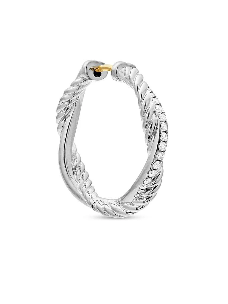 商品David Yurman|Petite Infinity Hoop Earrings in Sterling Silver with Diamonds, 17.3MM,价格¥11096,第5张图片详细描述