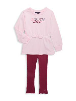 Little Girl’s 2-Piece Sweatshirt & Leggings Set商品第1张图片规格展示
