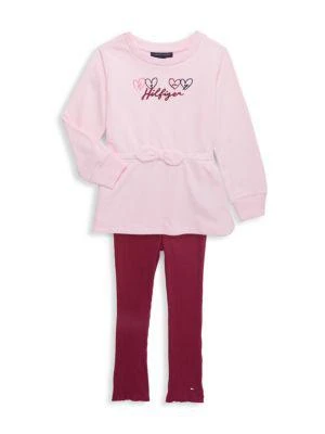 商品Tommy Hilfiger|Little Girl’s 2-Piece Sweatshirt & Leggings Set,价格¥113,第1张图片