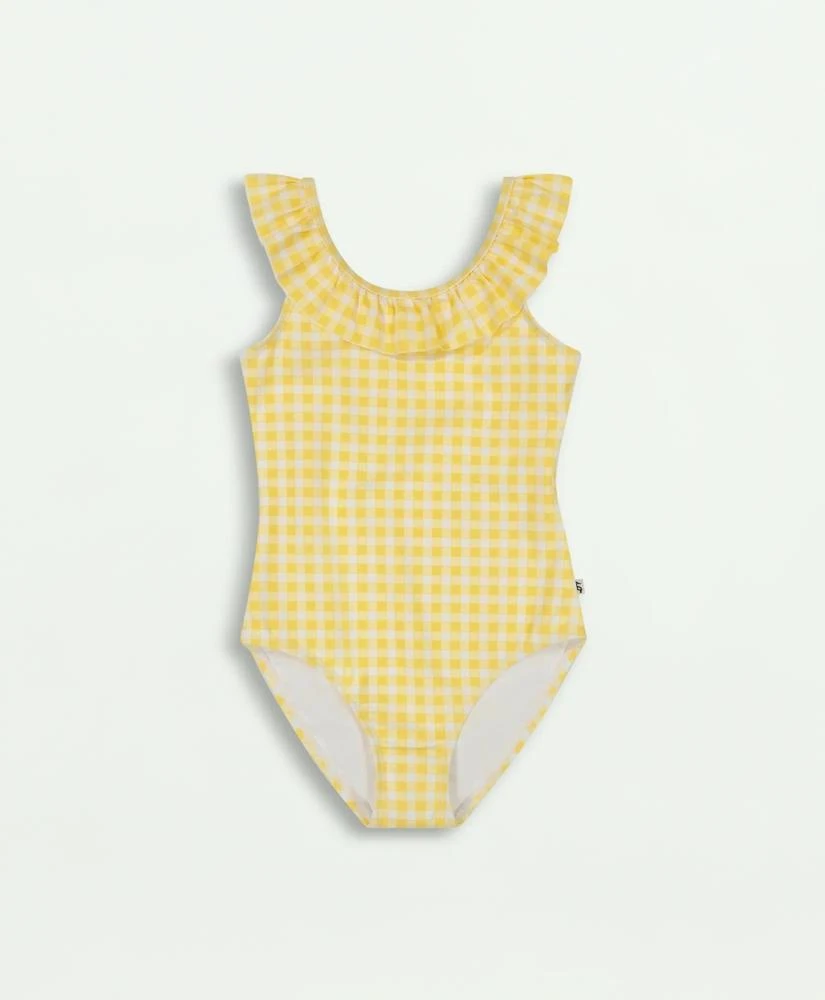 商品Brooks Brothers|Girls One Piece Floral Print Ruffle Strap Swimsuit,价格¥201,第1张图片