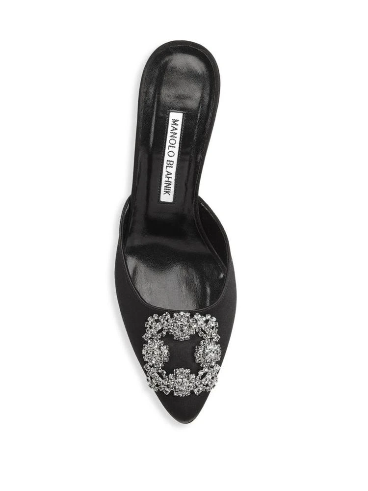 商品Manolo Blahnik|Manolo Blahnik - Hangisi 70 Embellished Satin Mules,价格¥5001,第4张图片详细描述