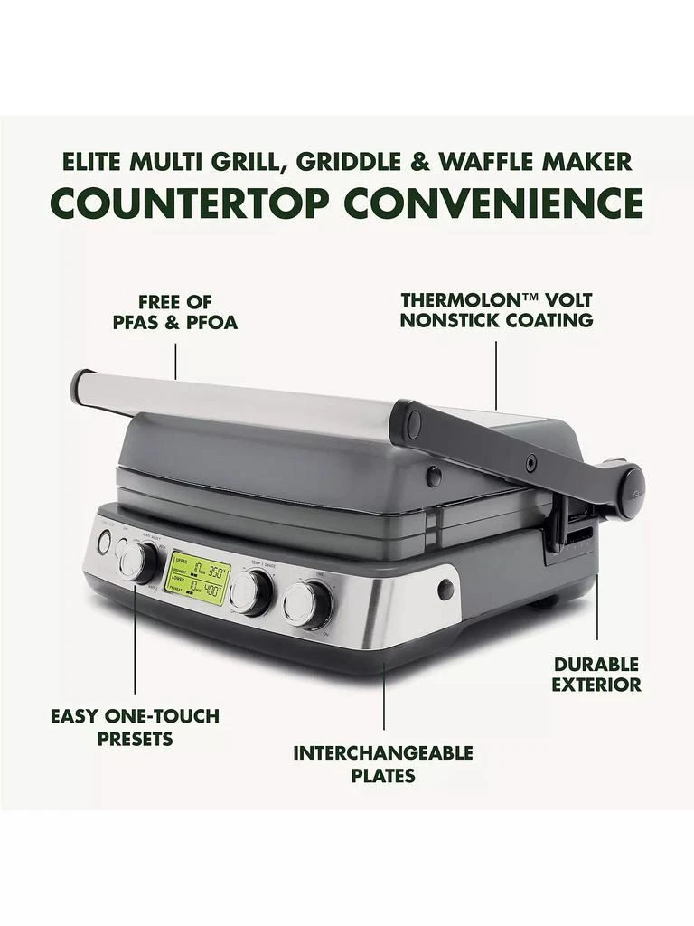 商品Greenpan|Elite Electrics Elite Multi Grill, Griddle, & Waffle Maker,价格¥2263,第3张图片详细描述