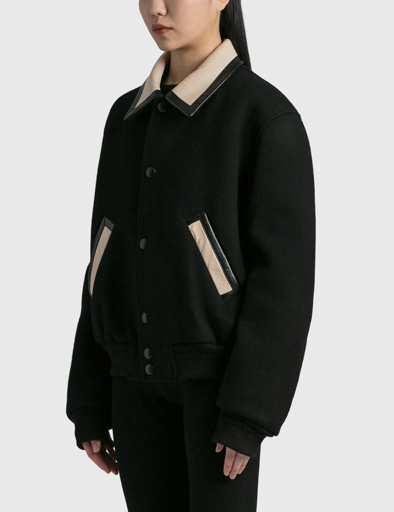 商品Recto|Butler Faux Leather Contrast Collar Wool Jacket,价格¥3231,第2张图片详细描述