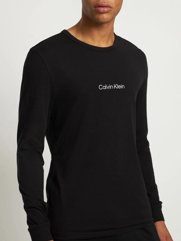 商品Calvin Klein|Logo Cotton Blend Long Sleeve T-shirt,价格¥292,第2张图片详细描述