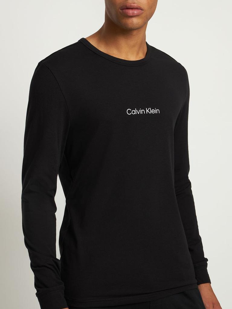 商品Calvin Klein|Logo Cotton Blend Long Sleeve T-shirt,价格¥404,第4张图片详细描述