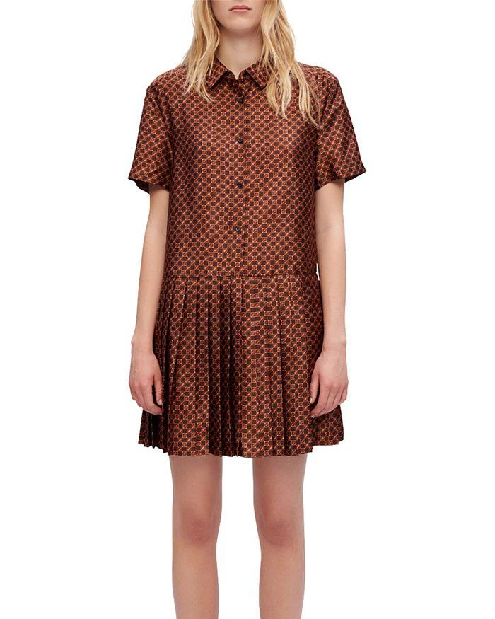 商品Maje|Rablic Pleated Shirt Dress,价格¥1446,第1张图片