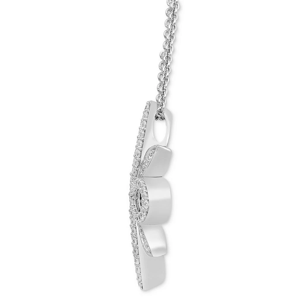 商品Macy's|Diamond Openwork Flower Cluster 18" Pendant Necklace (1/2 ct. t.w.) in Sterling Silver,价格¥10248,第2张图片详细描述