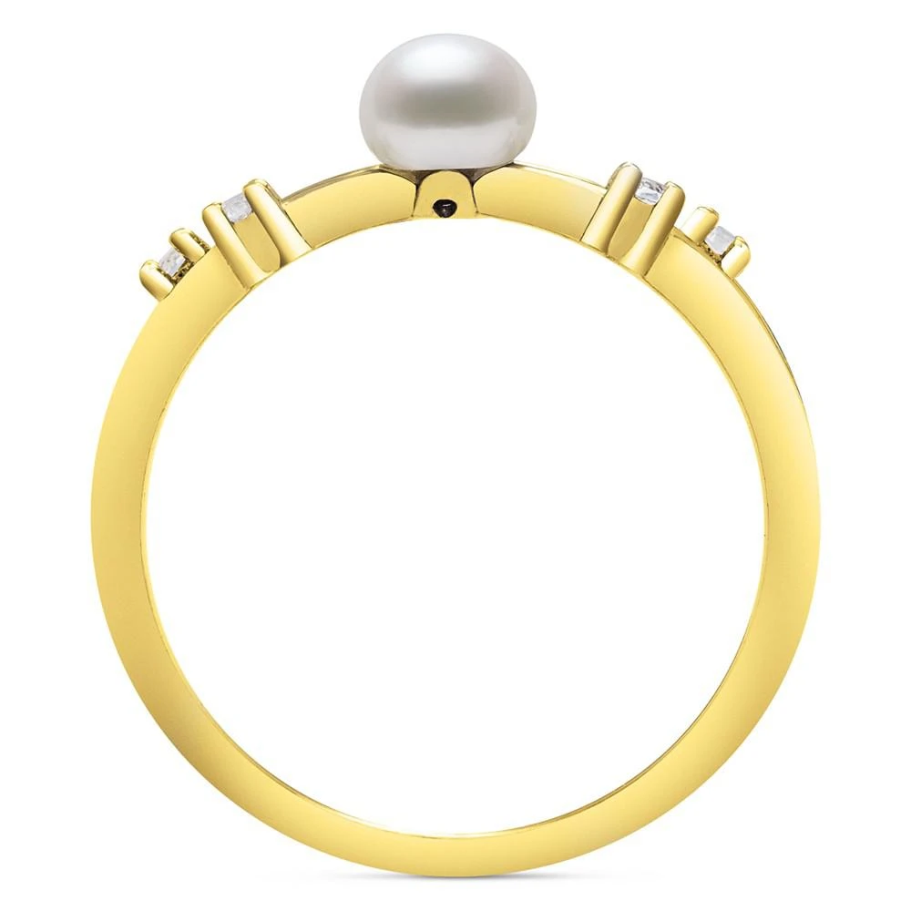 Cultured Freshwater Button Pearl (5mm) & Lab-Created White Sapphire (1/10 ct. t.w.) Ring 商品