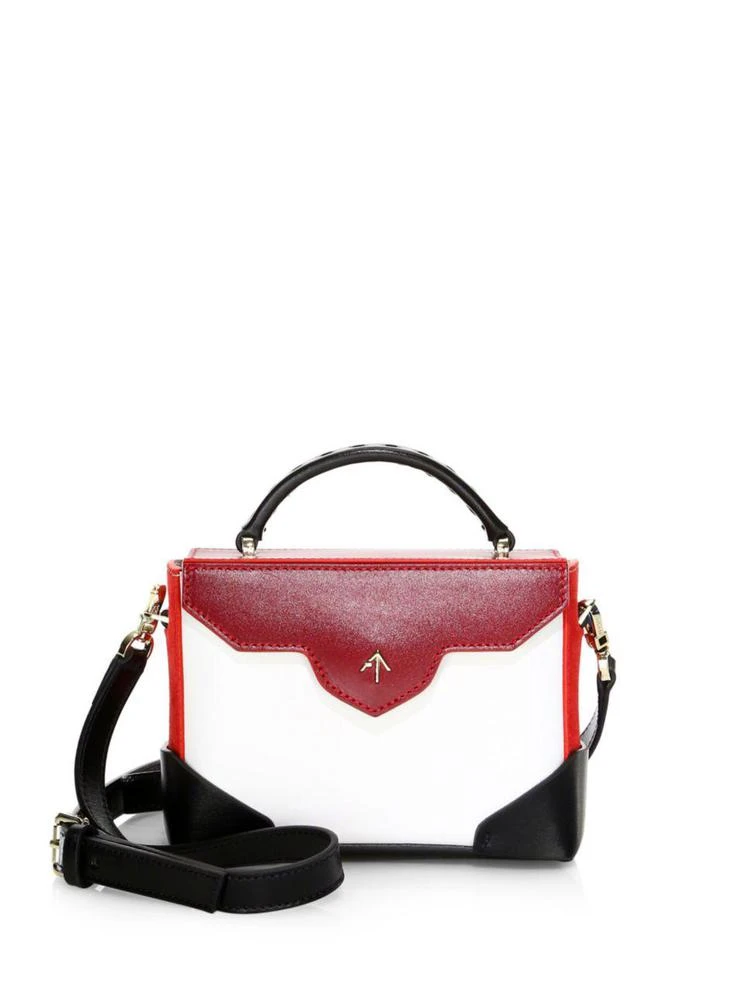 商品Manu Atelier|Micro-Bold Colorblock Leather & Suede Top Handle Bag,价格¥2940,第1张图片