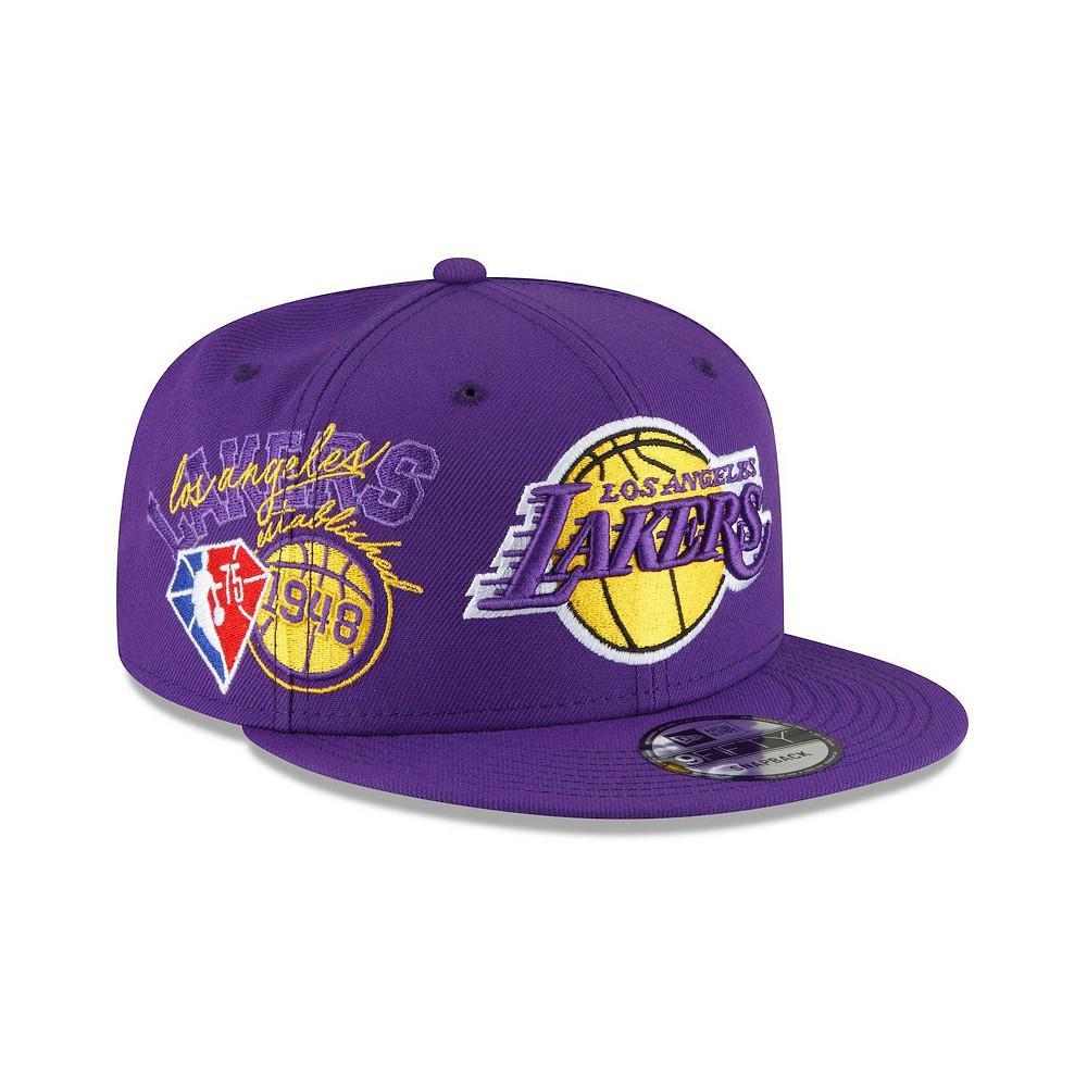 商品New Era|Men's Purple Los Angeles Lakers Back Half 9FIFTY Snapback Adjustable Hat,价格¥264,第1张图片