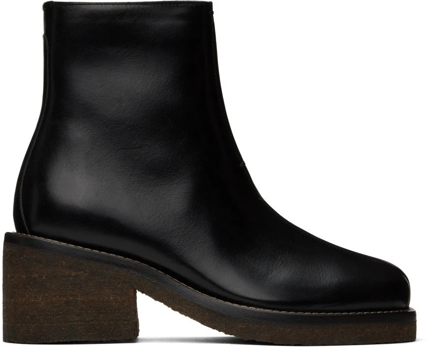 商品Lemaire|Black Piped Ankle Boots,价格¥6830,第1张图片