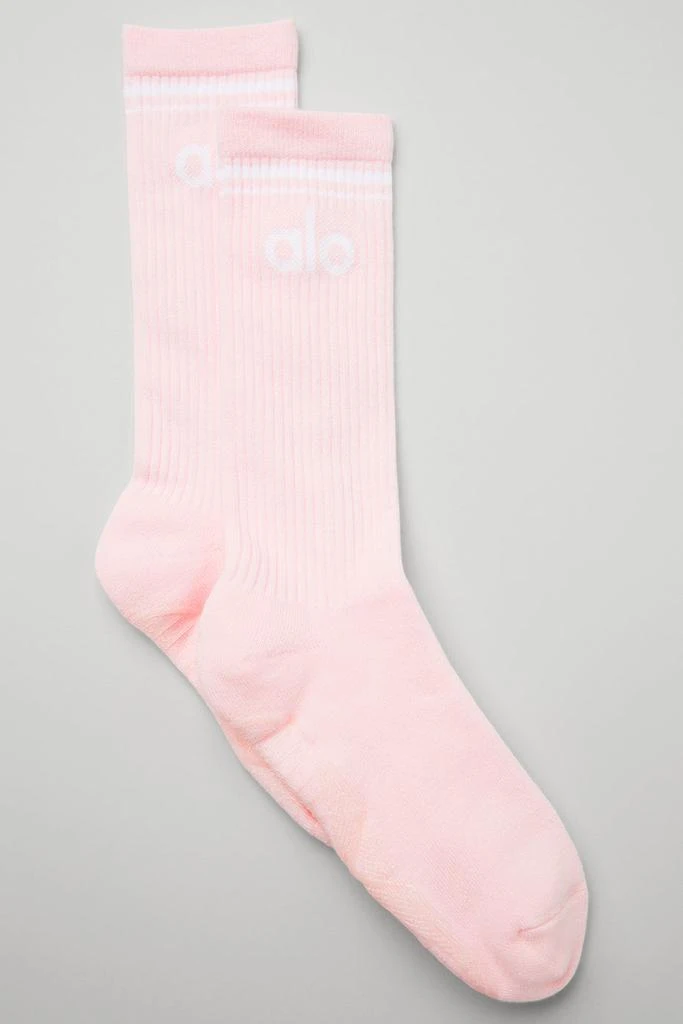 商品Alo|Women's Throwback Barre Sock - Powder Pink/White,价格¥225,第1张图片