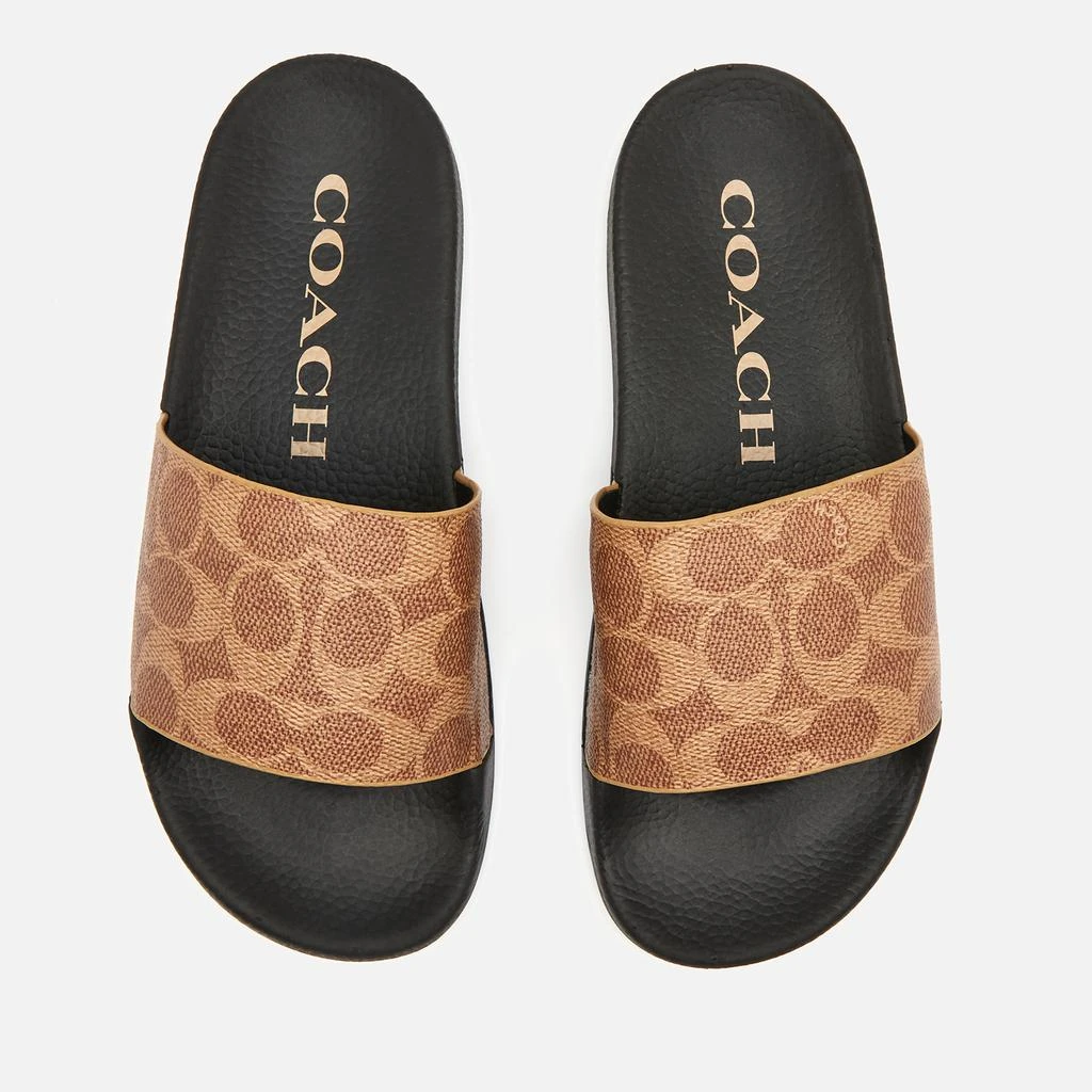 商品Coach|Coach Women's Udele Coated Canvas Slide Sandals - Tan,价格¥478,第1张图片