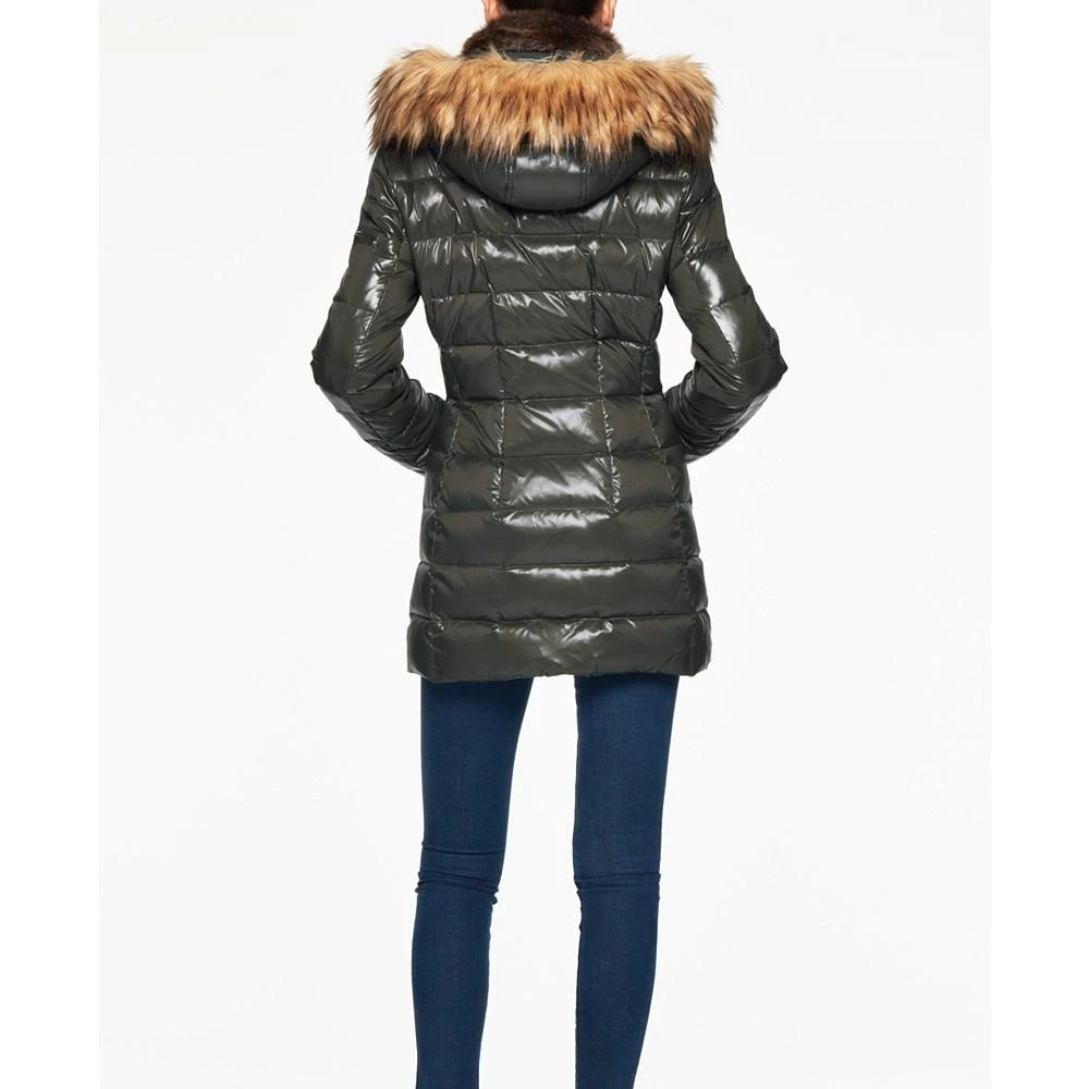 商品SAM.|Chelsea High-Shine Faux-Fur-Trim Hooded Down Puffer Coat,价格¥1107,第3张图片详细描述