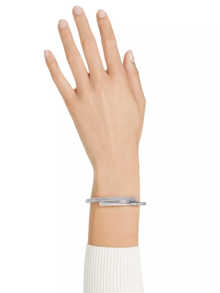 商品Swarovski|Dextera Rhodium-Plated & Swarovski Crystal Bypass Bangle,价格¥2095,第2张图片详细描述
