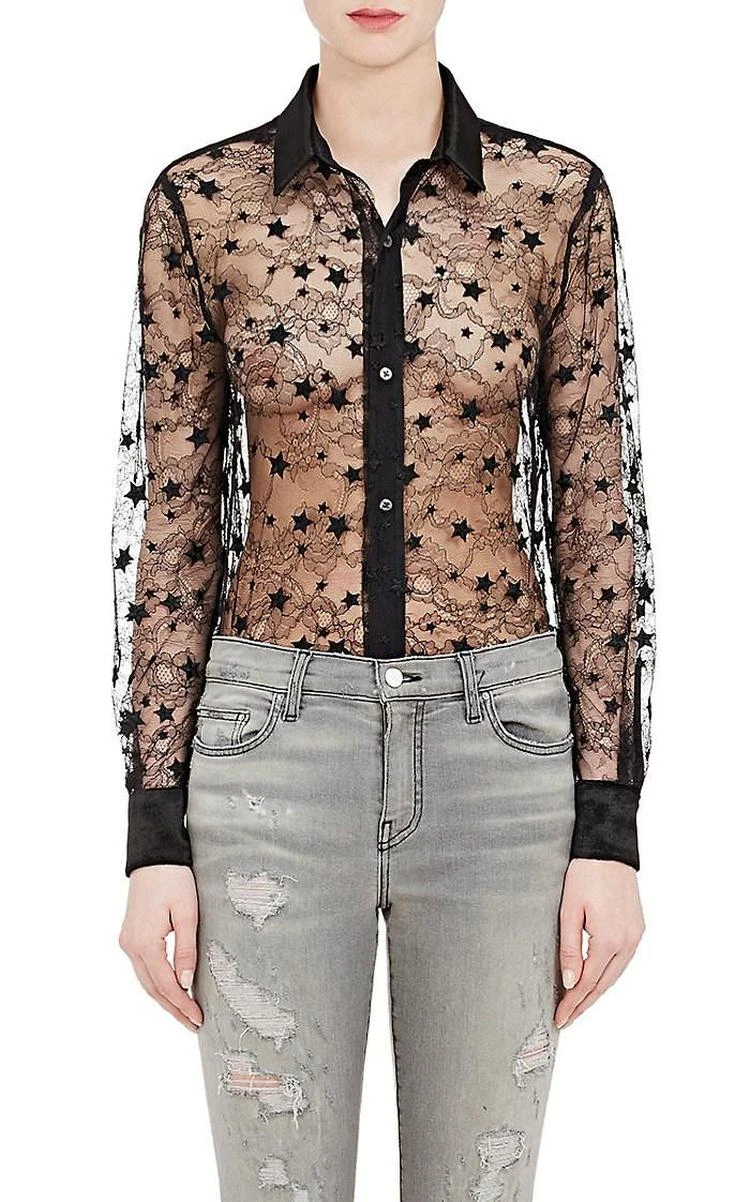 商品AMIRI|Sheer Star-Lace Blouse,价格¥10229,第1张图片