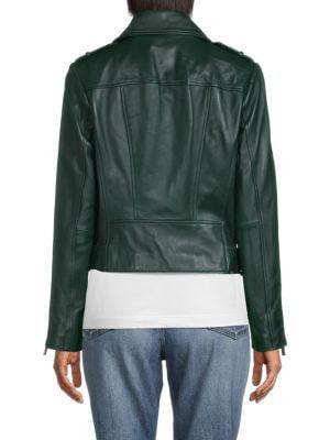 商品Michael Kors|Leather Moto Jacket,价格¥1341,第4张图片详细描述