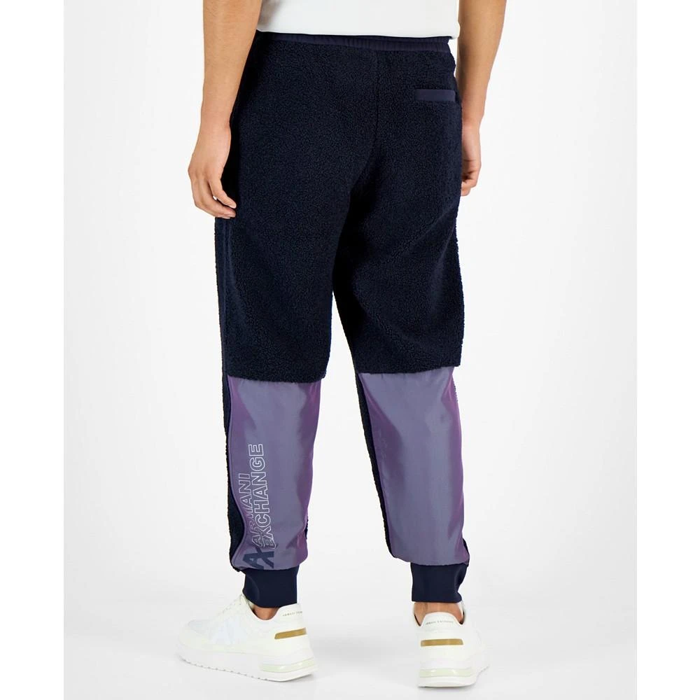 商品Armani Exchange|Men's Teddy Fleece Colorblock Sweatpants,价格¥727,第2张图片详细描述