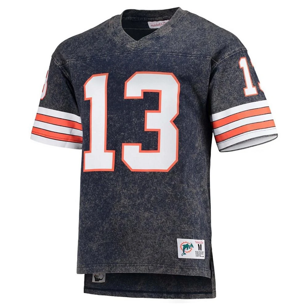 商品Mitchell and Ness|Men's Dan Marino Navy Miami Dolphins Retired Player Name and Number Acid Wash T-shirt,价格¥819,第2张图片详细描述