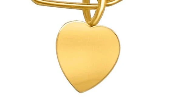 商品ADORNIA|14K Gold Plated Paperclip Chain Heart Charm Bracelet,价格¥151,第3张图片详细描述