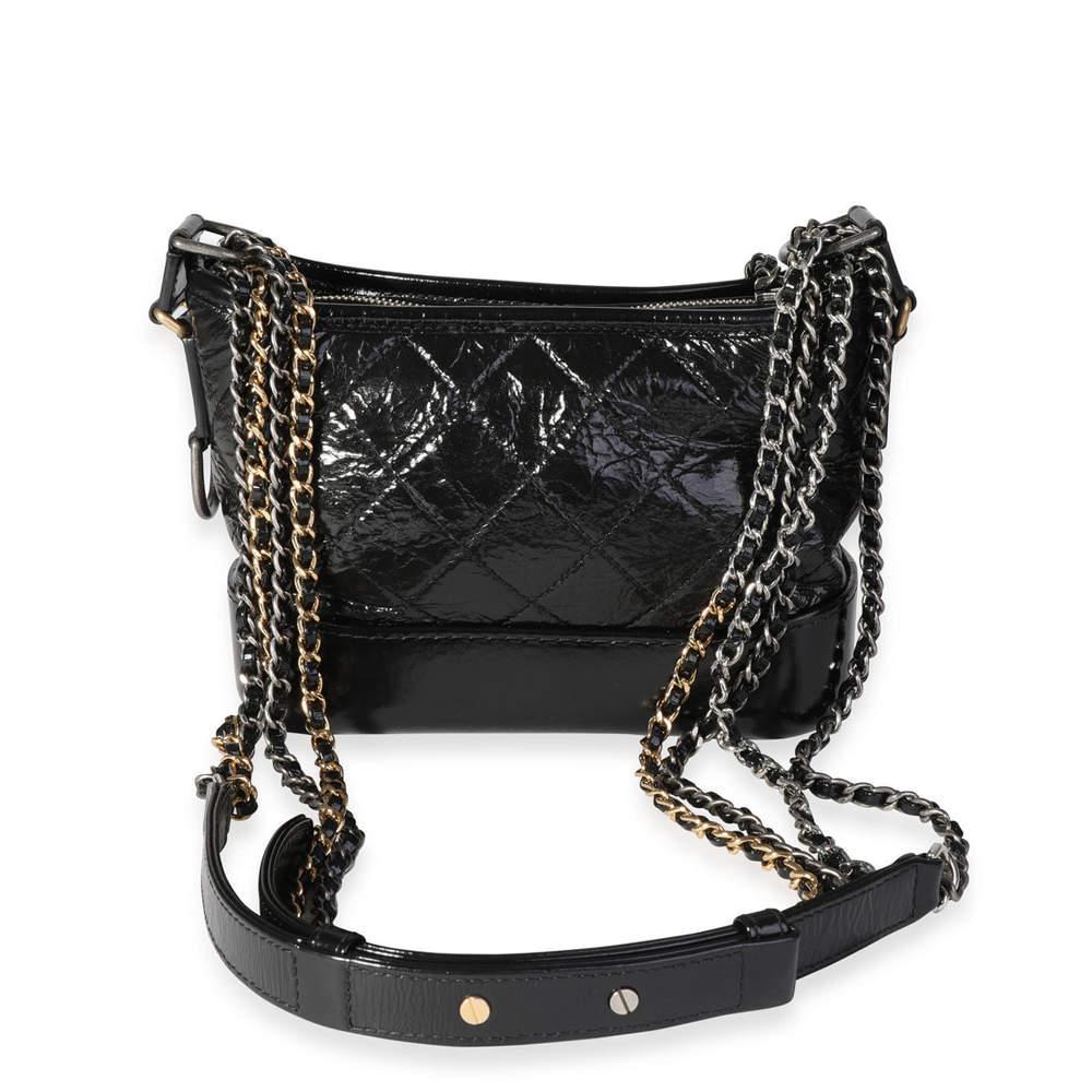 商品[二手商品] Chanel|Chanel Black Aged Patent Calfskin Leather Small Gabrielle Hobo Bag,价格¥35653,第5张图片详细描述