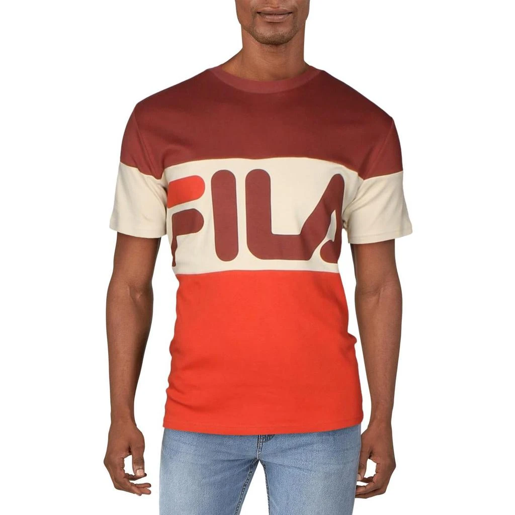 商品Fila|Fila Mens Vialli Cotton Crew Neck Logo T-Shirt,价格¥218,第1张图片