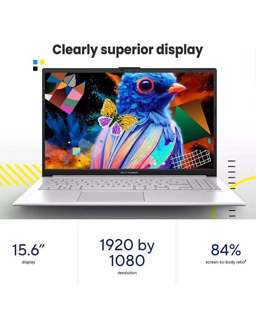 商品ASUS|Vivobook 15 15.6" Daily Traditional Laptop Intel Core i3 N305 8GB RAM Intel UHD Graphics 128GB eMMC Storage Windows 11 Home FHD 60Hz,价格¥2785,第3张图片详细描述