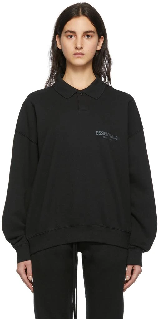 商品Essentials|Black French Terry Polo,价格¥357,第1张图片